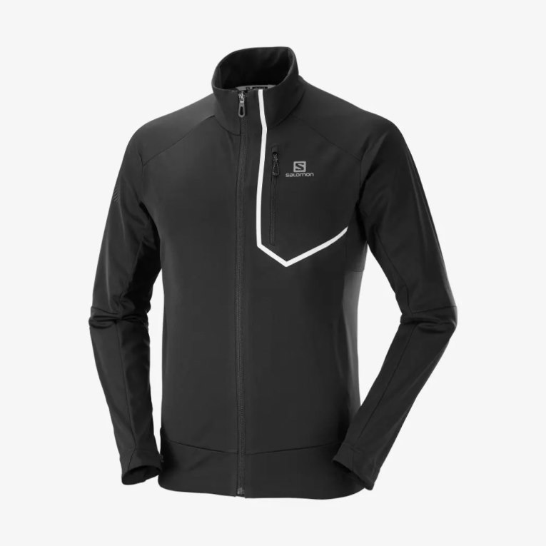 Pánské Bundy Salomon Gore Tex Infinium Windstopper Pro Černé | CZ 48GLWQY